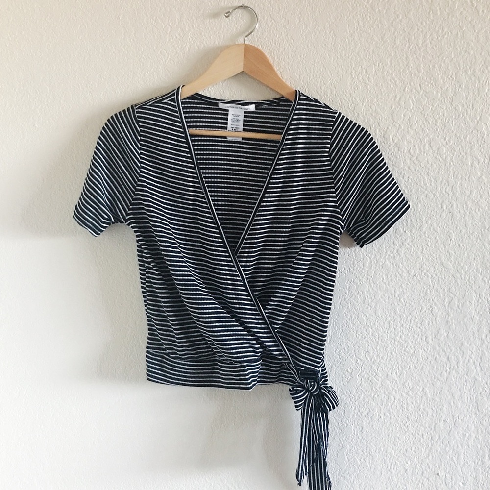 Caution To The Wind | B/W Striped Top